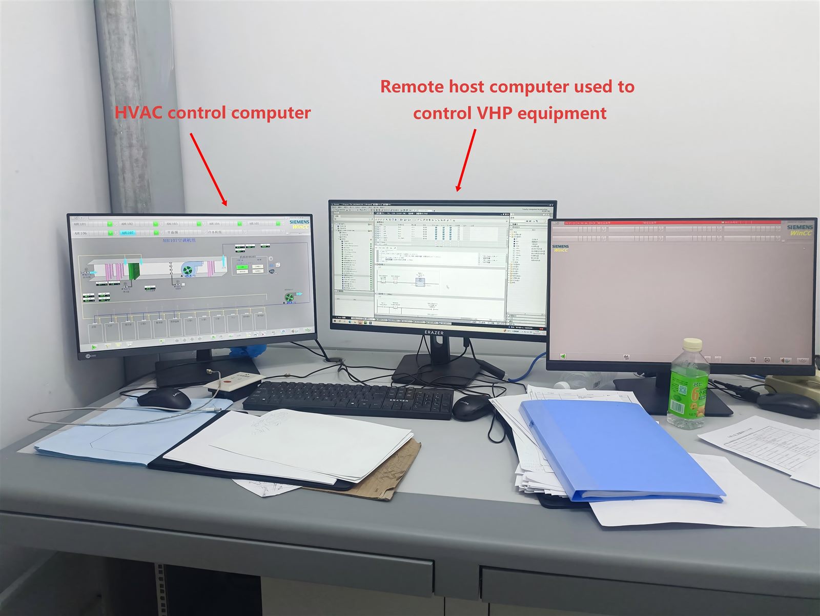 Remote host computer and HVAC control computer used to operate the VHP system