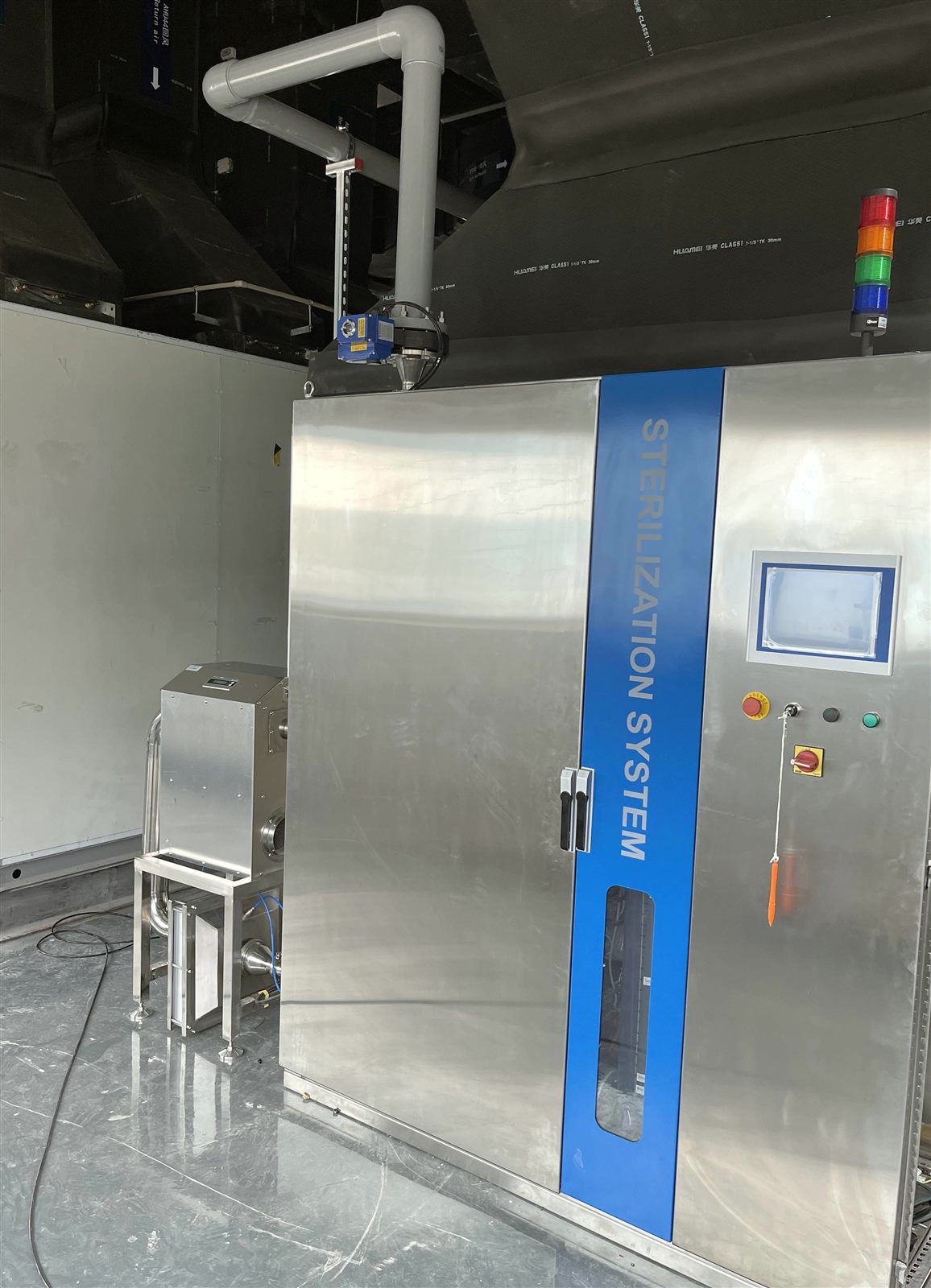 HVAC-integrated VHP system front view with touchscreen control